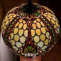 Outstanding Williamson Louis XV Leaded Slag Stained Glass Lamp Duffner Handel