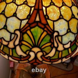 Outstanding Williamson Louis XV Leaded Slag Stained Glass Lamp Duffner Handel