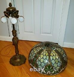 Outstanding Williamson Louis XV Leaded Slag Stained Glass Lamp Duffner Handel