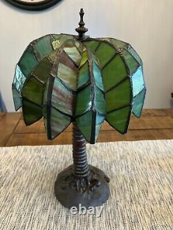 Palm Tree Tiffany Style stained glass Lamp Tropical Beach Coastal 18 Tall