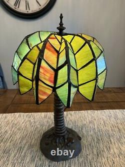 Palm Tree Tiffany Style stained glass Lamp Tropical Beach Coastal 18 Tall