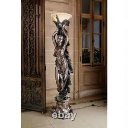 Peacock Goddess Torchiere 74.5 Large Sculptural Floor Lamp