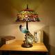 Peacock Tiffany Style Stained Glass Table Lamp Vintage Handmade Decor Desk Light
