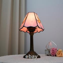 Pink Moon Tiffany Lamp Cute Stained Glass Nightstand Decor for Home