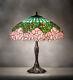 Pink Rose Tiffany Style Stained Glass Table Lamp