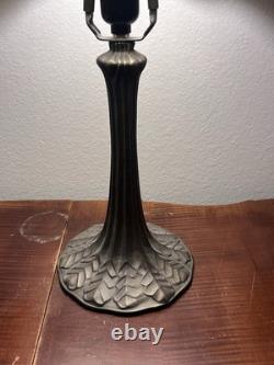 Pink Rose Tiffany Style Stained Glass Vintage Rare 2 Ft Tall Table Lamp Working