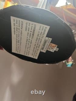 Pink Rose Tiffany Style Stained Glass Vintage Rare 2 Ft Tall Table Lamp Working