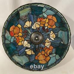 Poppy Cone Floral Stained Glass Lamp Shade Art Nouveau Bronze Table Lamp 23