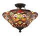 Portfolio 16 Bronze Tiffany-style Stained Glass Shade Ceiling Fixture Light Lamp