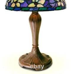 Purple Floral Tiffany Style Stained Glass Reading Table Lamp Accent Lamp