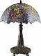 Quoizel Laburnum Stained Glass Table Lamp Wisteria Vintage Tiffany Craftsman