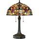 Quoizel 2 Light Kami Tiffany Table Lamp In Vintage Bronze Tf878t