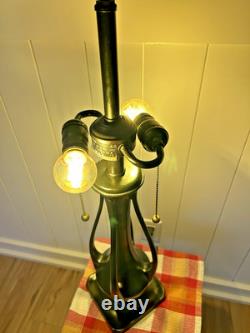 Quoizel 2-Light Vintage Table Lamp 26 Tall Heavy Base Stained Glass Ready