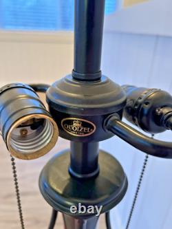 Quoizel 2-Light Vintage Table Lamp 26 Tall Heavy Base Stained Glass Ready