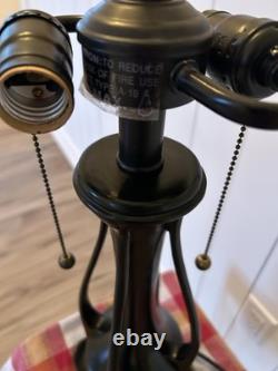 Quoizel 2-Light Vintage Table Lamp 26 Tall Heavy Base Stained Glass Ready