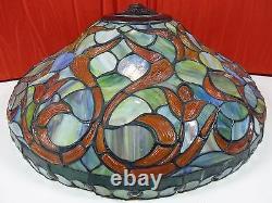 Quoizel Collectibles Tiffany Style Stained / Leaded Glass Bowl Pendant Lamp