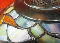 Quoizel Collectibles Tiffany Style Stained / Leaded Glass Bowl Pendant Lamp