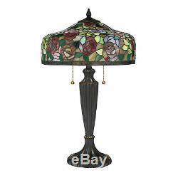 Quoizel TF3179TPN Tiffany 2-Light 26-3/4 High Buffet Table Lamp withGlass Shade