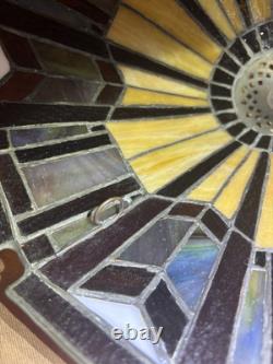 Quoizel Tiffany Style Craftsman Stained Glass Ceiling or Table Lamp Light Shade