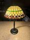 Quoizel Tiffany Style Stained Glass Table Lamp Pull Chain Bronze Finish