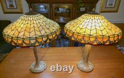 RARE 2 Colour Creations Timeless Serenity Tiffany Table Lamps by Tania Bricel