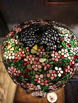 RARE! ANTI MOSAIC UNIQUE ART & METAL STAINED GLASS LAMP BRANCH BASE -3 Socket