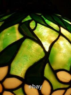 RARE ANTIQUE OLD LEADED SLAG STAINED GLASS HANDEL TIFFANY STYLE LAMP c. 1905