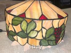 RARE Antique MOSAIC CHERRY TREE STAINED GLASS HANGING LAMP P/U In DFW ONLY