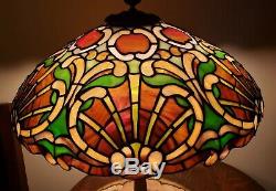 RARE Duffner & Kimberly Arts & Crafts Shell Form Leaded Slag Stained Glass Lamp