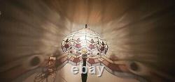 RARE @ L&LWMC Table Lamp 9746 stained glass brass bottom Tiffany style lamp