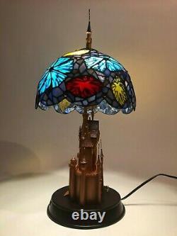 RARE Limited Edition Disney Sleeping Beauty Castle Stained Glass Lamp MINT