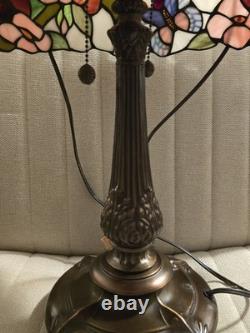 RARE Vintage Butterfly Dale Tiffany Stained Glass Lamp Antique