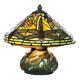 River Of Goods Stained Glass Mini Dragonfly On Mosaic Base Table Lamp