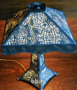 Rare Antique Apollo Studios Pine Cone Arts & Crafts Glass Desk Lamp 1910 Tiffany