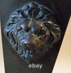 Rare Antique Benedict Studio 1905 Handel Era Copper leaded Glass Shade Lion Lamp