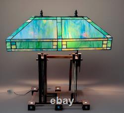 Rare Frank Lloyd Wright Architectural Designed Tiffany Style Stained Glass Lamp