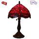 Red Glass Table Lamp Tiffany Style Dragonfly Design 16 Inch 1 Light Stained Meta