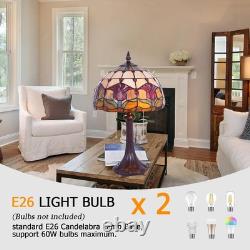 Red Tulip Tiffany Style Stained Glass Table Lamp Bed Room Bedside Reading light