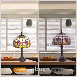 Red Tulip Tiffany Style Stained Glass Table Lamp Bed Room Bedside Reading light