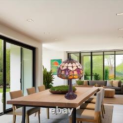 Red Tulip Tiffany Style Stained Glass Table Lamp Bed Room Bedside Reading light