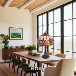 Red Tulip Tiffany Style Stained Glass Table Lamp Bed Room Bedside Reading light