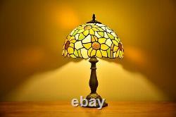 Retro Stained Glass Sunflower Tiffany Style Table Lamp Accent Lamp H18