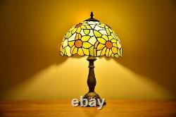 Retro Stained Glass Sunflower Tiffany Style Table Lamp Accent Lamp H18