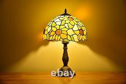 Retro Stained Glass Sunflower Tiffany Style Table Lamp Accent Lamp H18