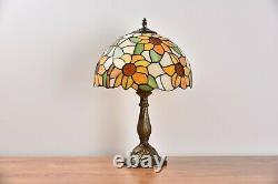 Retro Stained Glass Sunflower Tiffany Style Table Lamp Accent Lamp H18