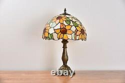 Retro Stained Glass Sunflower Tiffany Style Table Lamp Accent Lamp H18