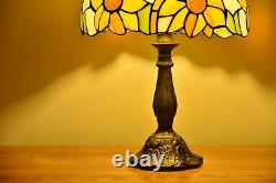 Retro Stained Glass Sunflower Tiffany Style Table Lamp Accent Lamp H18