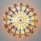 Retro Tiffany Chandelier Stained Glass Peacock Big Ceiling Light Lamp Fixture
