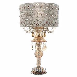 River of Goods 24 in. Gold Indoor Table Lamp with Champagne Jeweled Blossom Shade