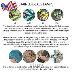 River of Goods Accent Lamp With Glass Shade 5.7 5 Stained Glass Multi-Colored